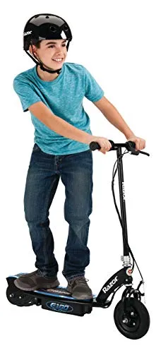 Razor E100 Glow Electric Scooter for Kids Age 8 , LED Light-Up Deck, 8" Air-filled Front Tire, Up to 40 Minutes Continuous Ride Time