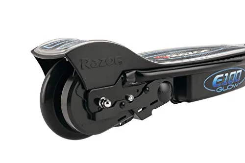 Razor E100 Glow Electric Scooter for Kids Age 8 , LED Light-Up Deck, 8" Air-filled Front Tire, Up to 40 Minutes Continuous Ride Time