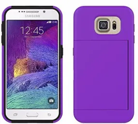 Samsung Galaxy S6 Hybrid Armor Case w/ Card Slot for Galaxy S6 - Purple