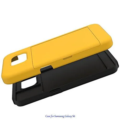 Samsung Galaxy S6 Hybrid Armor Case w/ Card Slot for Galaxy S6 - Purple