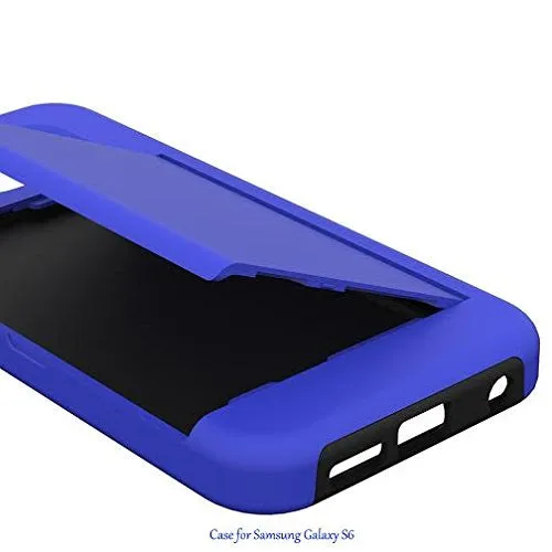 Samsung Galaxy S6 Hybrid Armor Case w/ Card Slot for Galaxy S6 - Purple