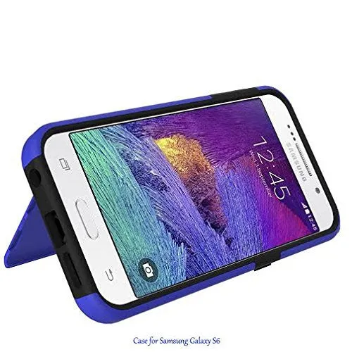 Samsung Galaxy S6 Hybrid Armor Case w/ Card Slot for Galaxy S6 - Purple