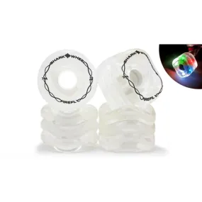 Shark Wheel 70mm/78a Firefly - Clear with Multi-Color Lights Longboard Wheels
