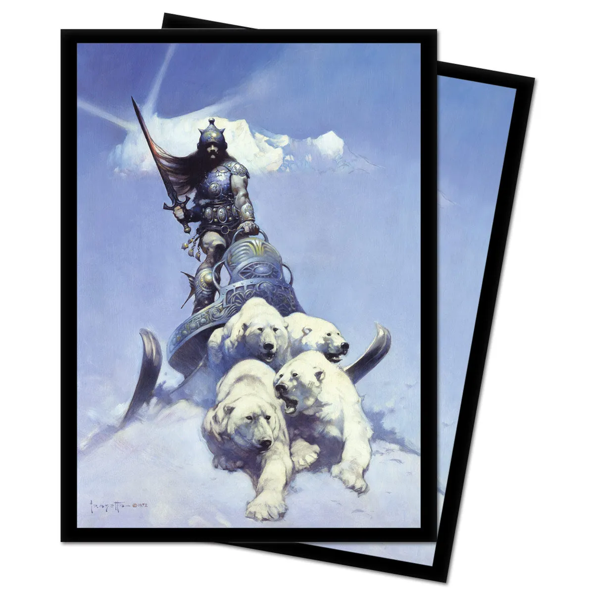 Silver Warrior Standard Deck Protector Sleeves (100ct) by Frank Frazetta