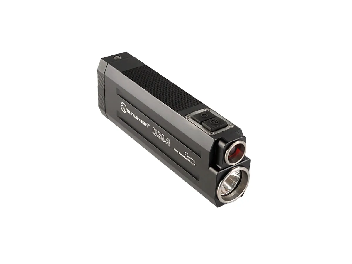 Sunwayman D20A Dual LED Flashlight - CREE XP-G2 White LED & CREE XP-E P2 Red LED - 258 Lumens - 2 x AA batteries