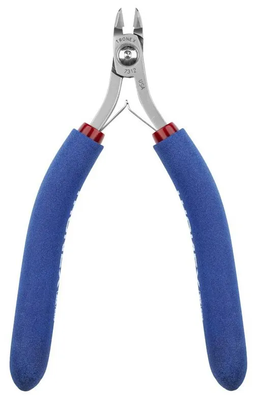 Tronex 7312 SMT Mini Oval Head Flush Carbon Steel Cutter with Long Ergonomic Handles, 5.5" OAL