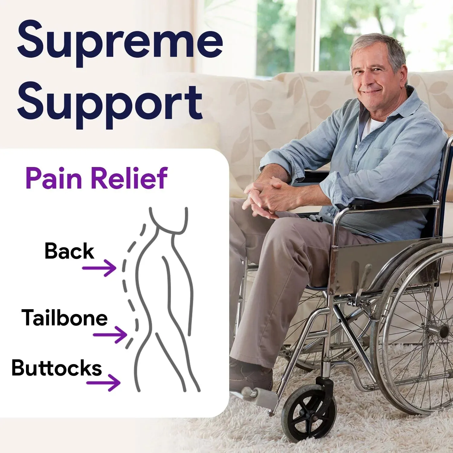 Wheelchair Back Lumbar Pillow