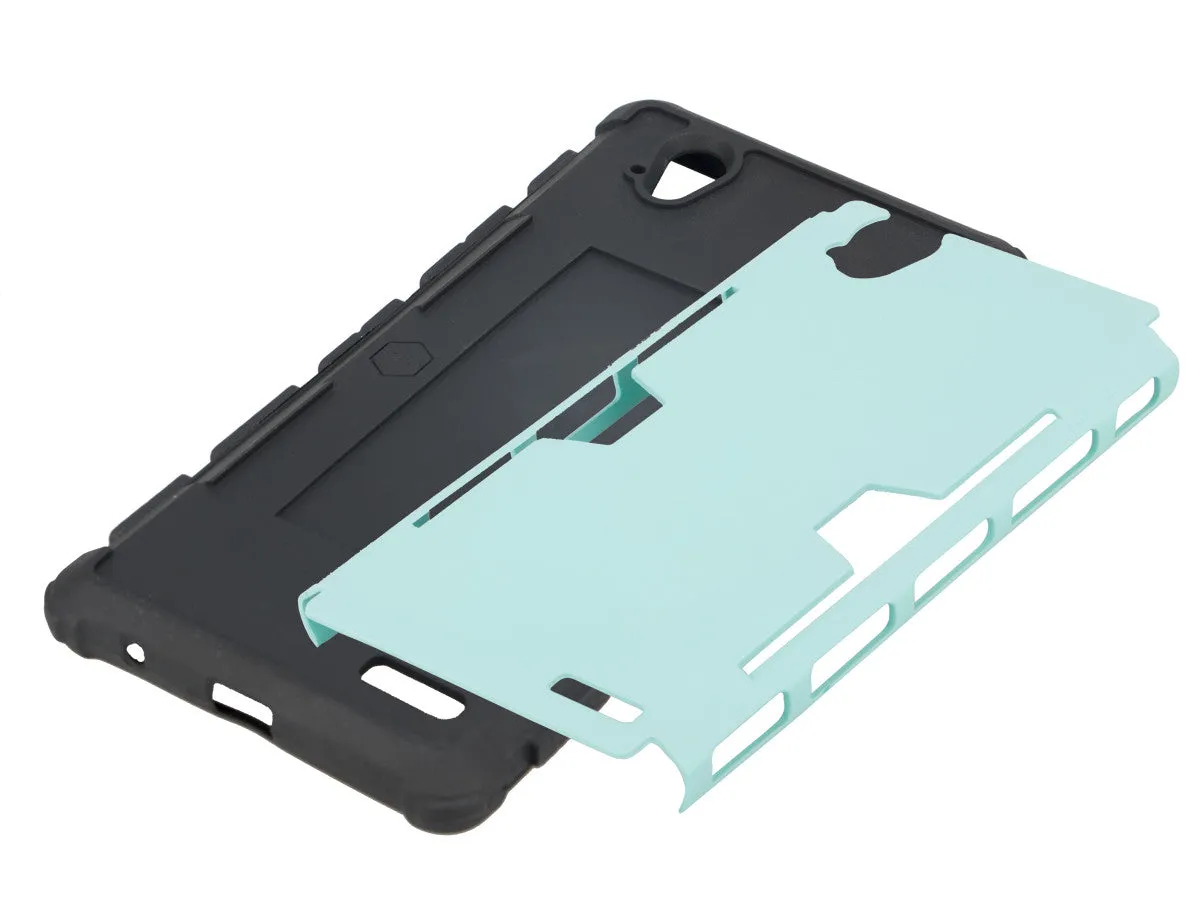 ZTE Warp Elite Case, Slim Hybrid [Card Slot Insert] Dual Layer [Shock Resistant] Case Cover for ZTE Warp Elite - Teal