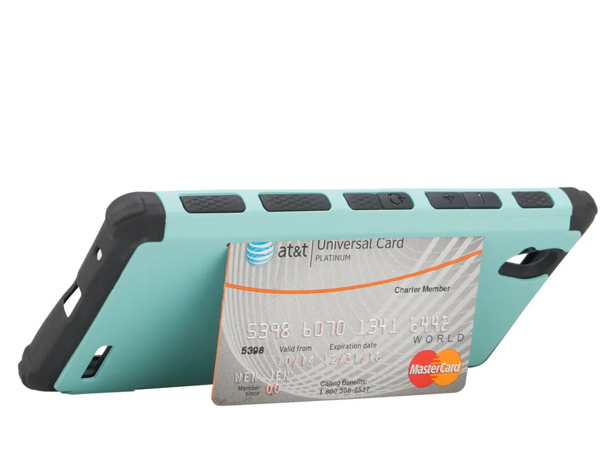 ZTE Warp Elite Case, Slim Hybrid [Card Slot Insert] Dual Layer [Shock Resistant] Case Cover for ZTE Warp Elite - Teal