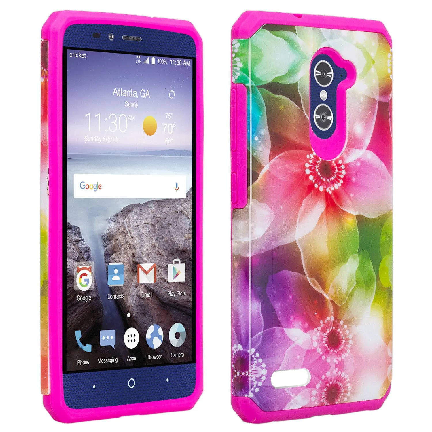 ZTE ZMAX Pro Case, ZTE Blade X Max, ZTE Carry, Slim Hybrid Dual Layer Armor[Shock Absorbent] Case for ZMAX Pro - Flower Lily