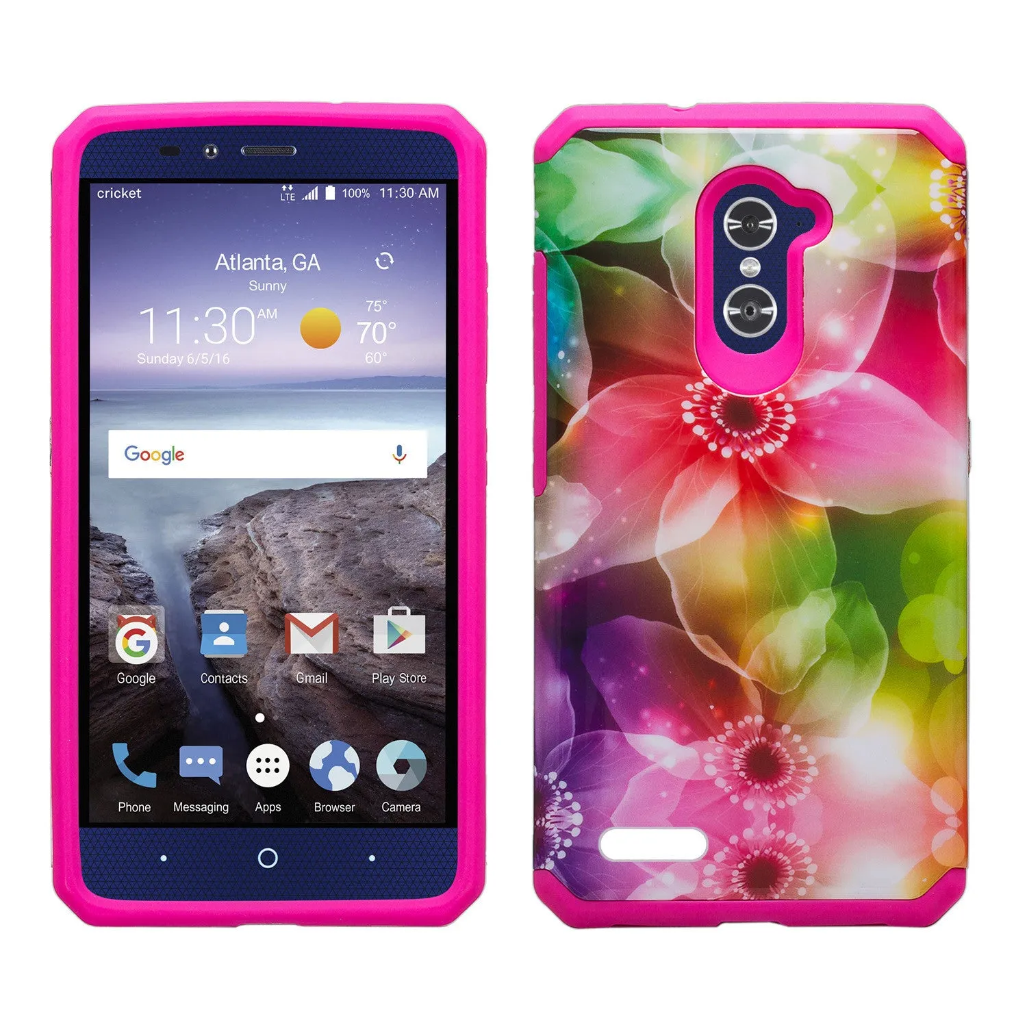 ZTE ZMAX Pro Case, ZTE Blade X Max, ZTE Carry, Slim Hybrid Dual Layer Armor[Shock Absorbent] Case for ZMAX Pro - Flower Lily