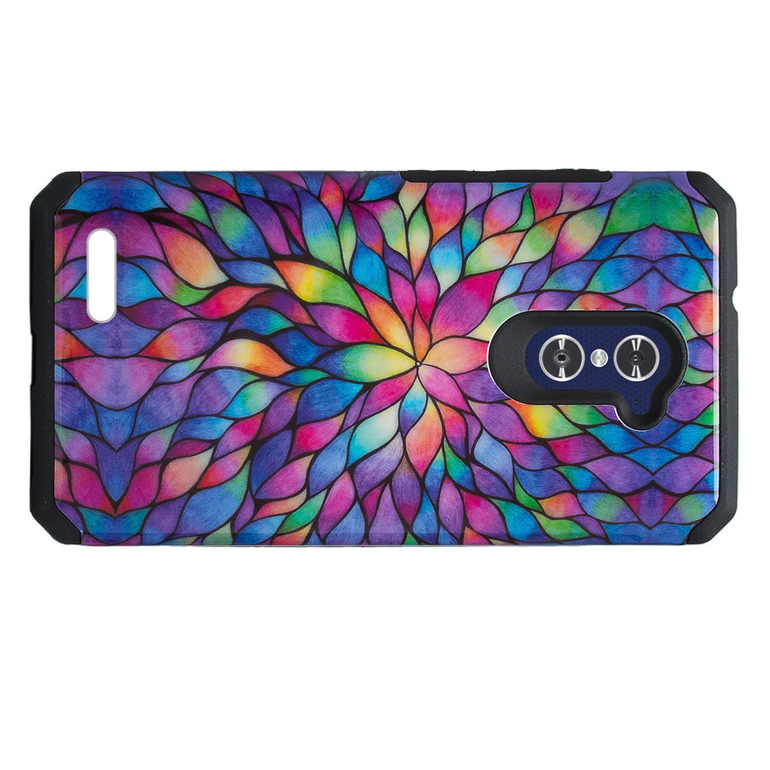 ZTE ZMAX Pro Case, ZTE Blade X Max, ZTE Carry, Slim Hybrid Dual Layer Armor[Shock Absorbent] Case for ZMAX Pro - Rainbow Flower